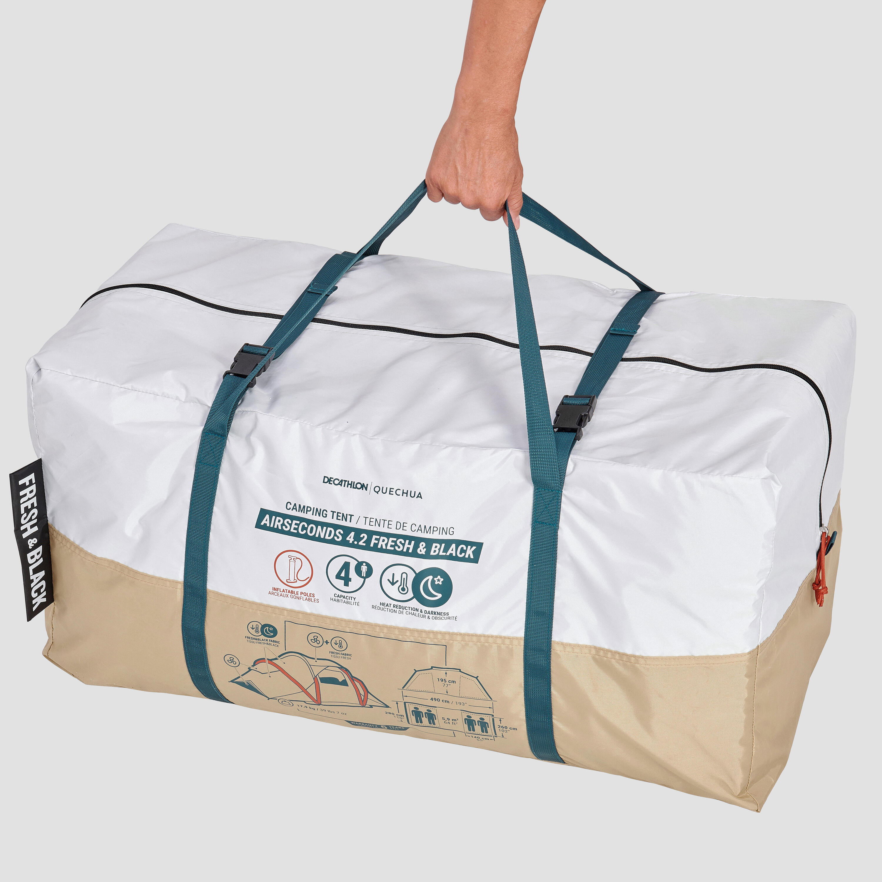 Second Life - Namiot kempingowy dmuchany Quechua Air... - Namiot Używany 5/5