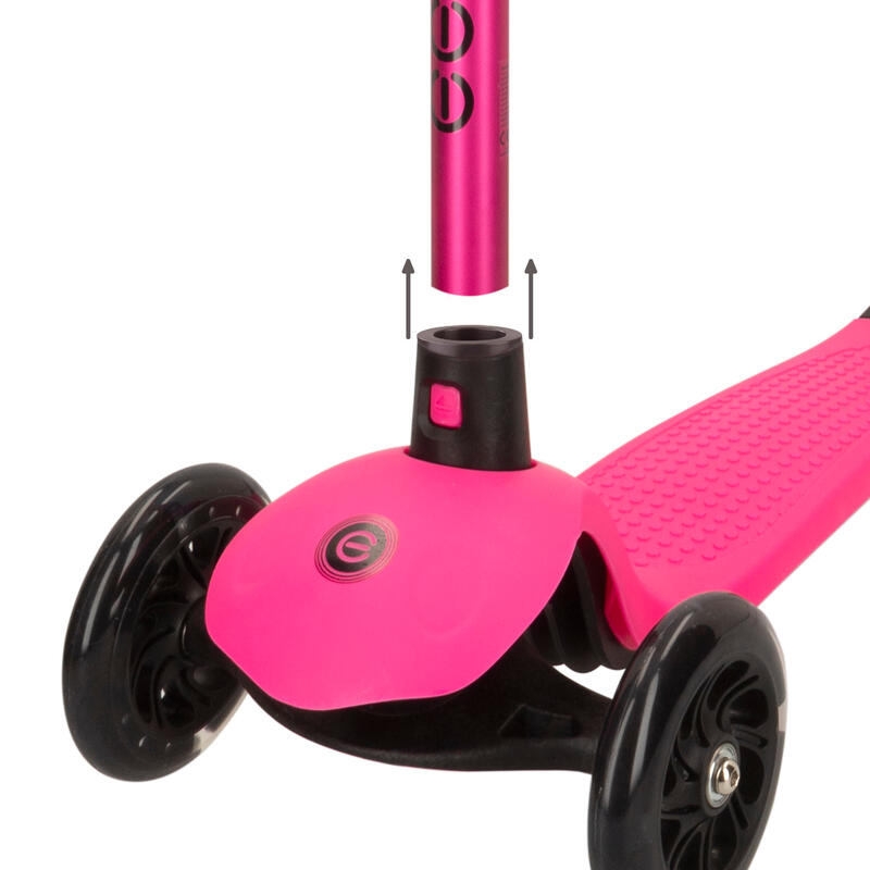 Patinete 3 ruedas fucsia c/manillar desmontable EEZI