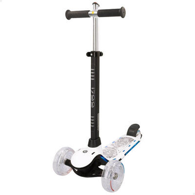 Monopattino bianco EEZI a 3 ruote con luci multicolore personalizzabili