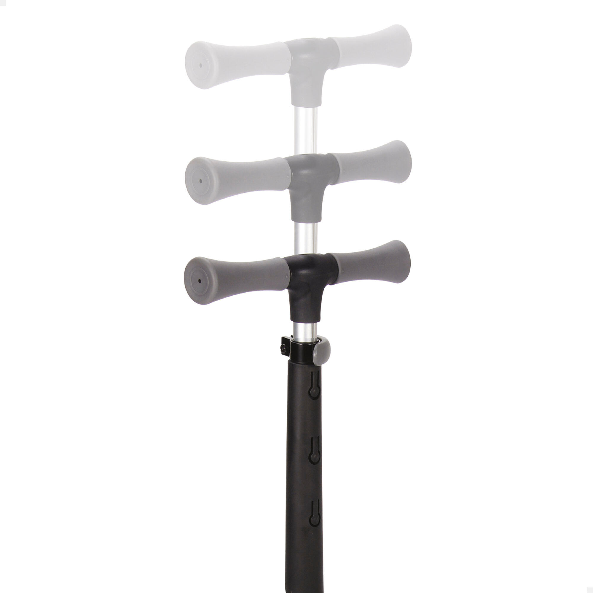 Scooter à 3 roues noir avec éclairage et guidon pliant EEZI 3/5