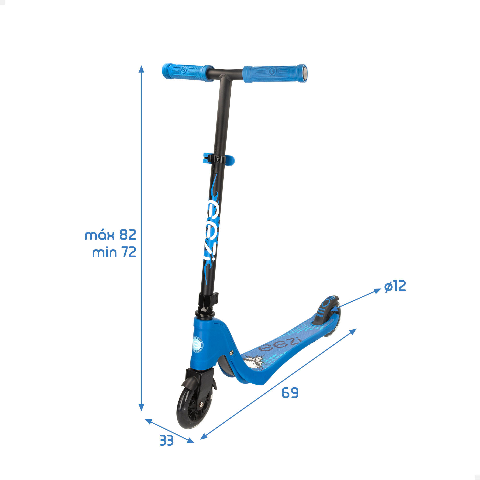 Scooter à 2 roues avec lumières bleu EEZI 4/4