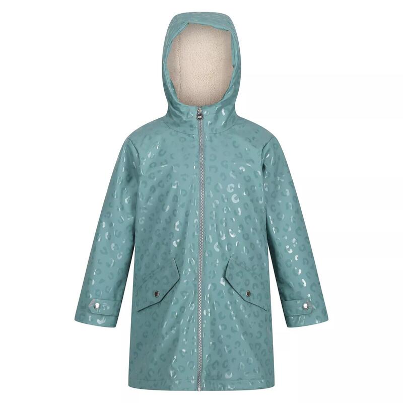 Chaqueta Impermeable Brynlee Estampado Animal para Niños/Niñas Azul Mineral