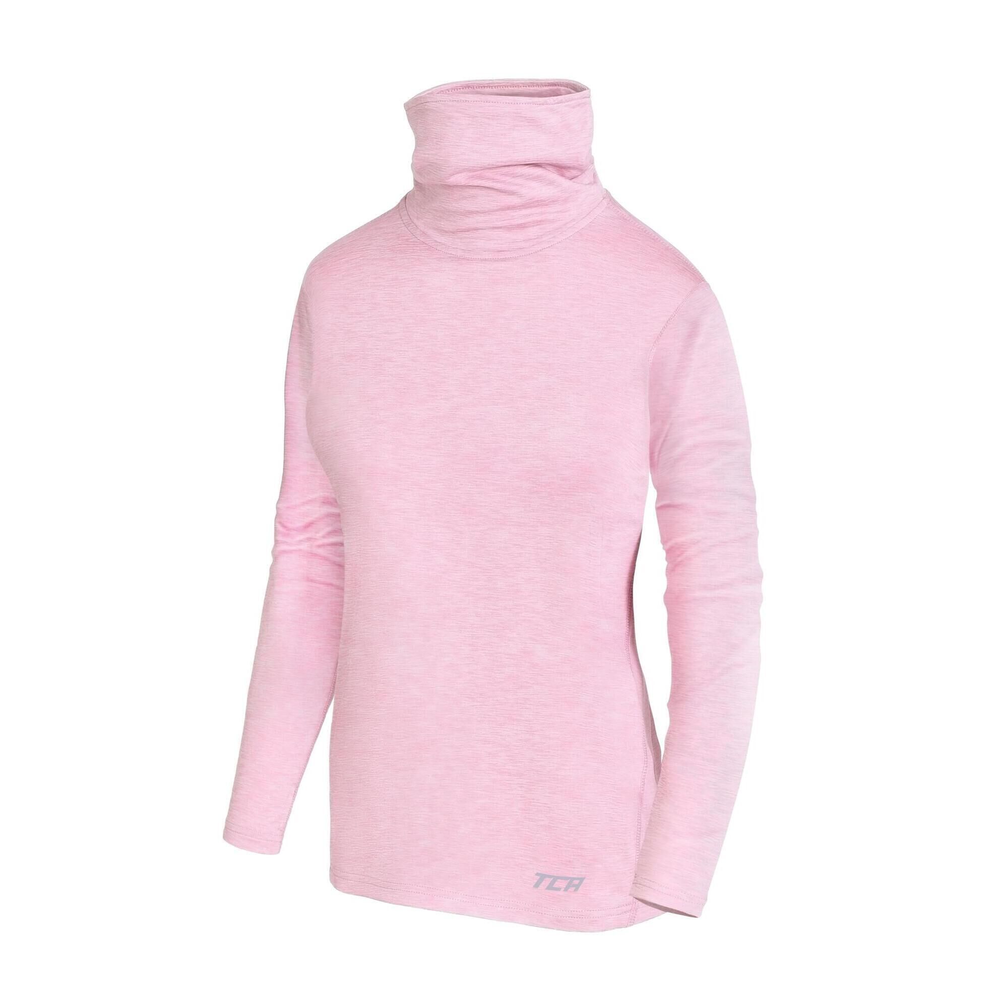 TCA Girls' Thermal Funnel Neck Top - Sweet Lilac Marl