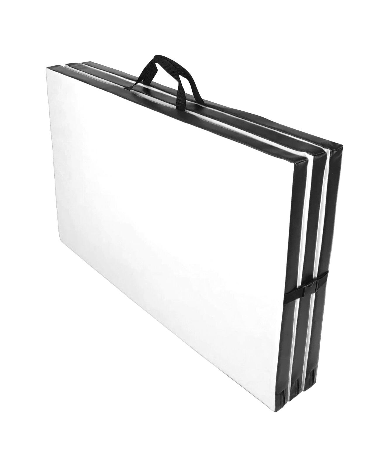 Materac gimnastyczny składany UNDERFIT 195 x 100 x 5 cm twardy biały 3/6