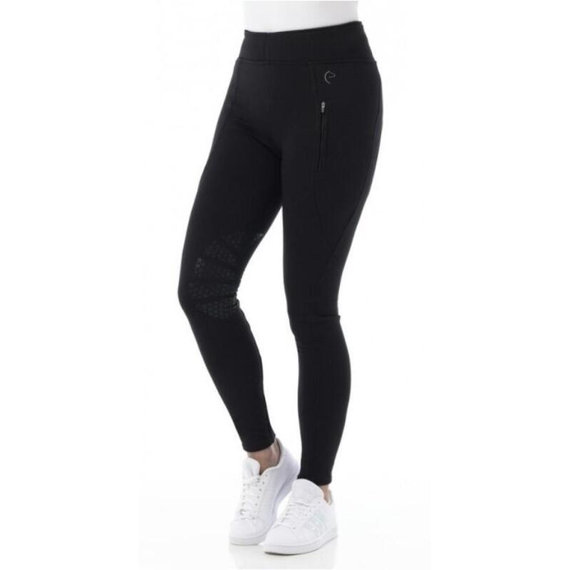 Winter Damen Reitleggings Silikon Kniebesatz DOLOMYT schwarz