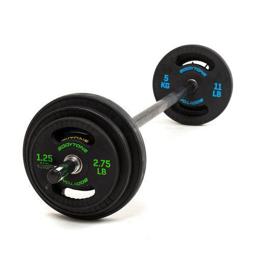 Set pompa fitness 1 bar. 6 dischi e 2 elementi di fissaggio Bodytone 3/5