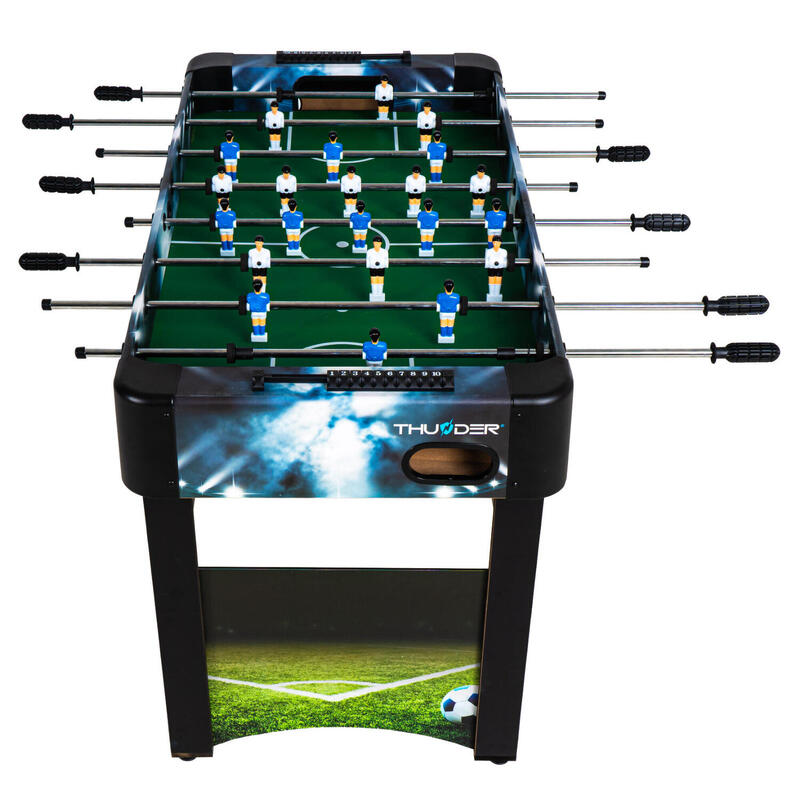 Masă Foosball Thunder, 4Ft Light, 122x61.5x80.5 cm, Contoare manuale, Negru