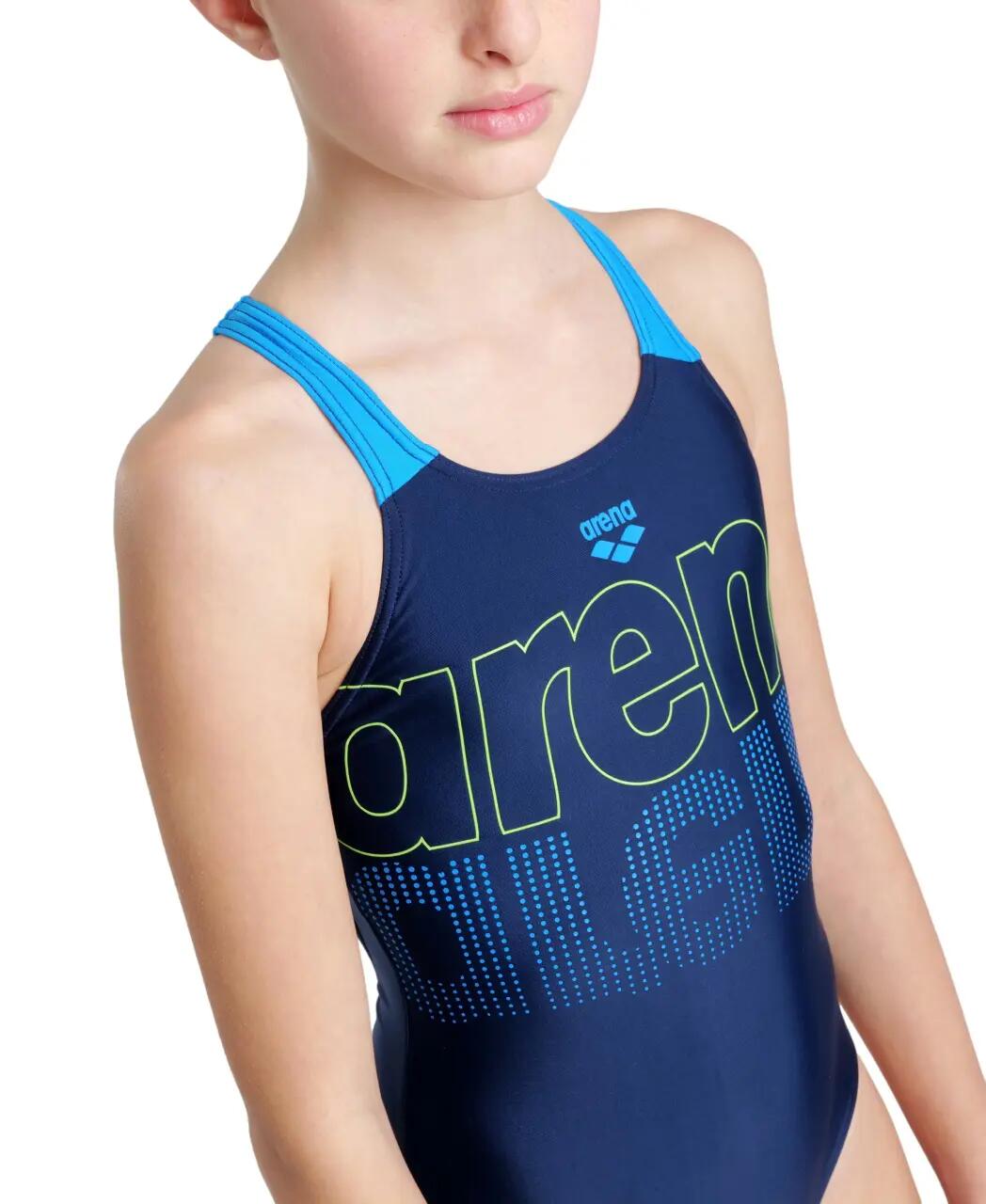 Maillot de bain - Natation - Fille - V Back Graphic - noir-turquoise 2/4