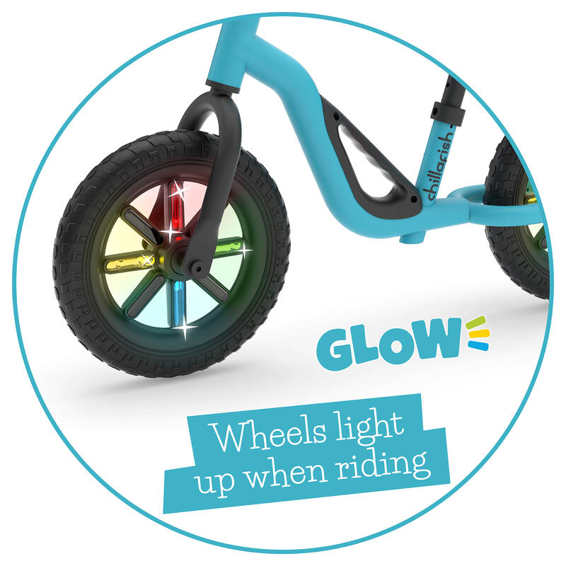Bicicleta fara pedale  Chillafish Charlie GLOW, 10" EVA, Albastru