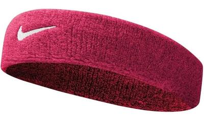 Nike swoosh hoofdband vivid pink-wit
