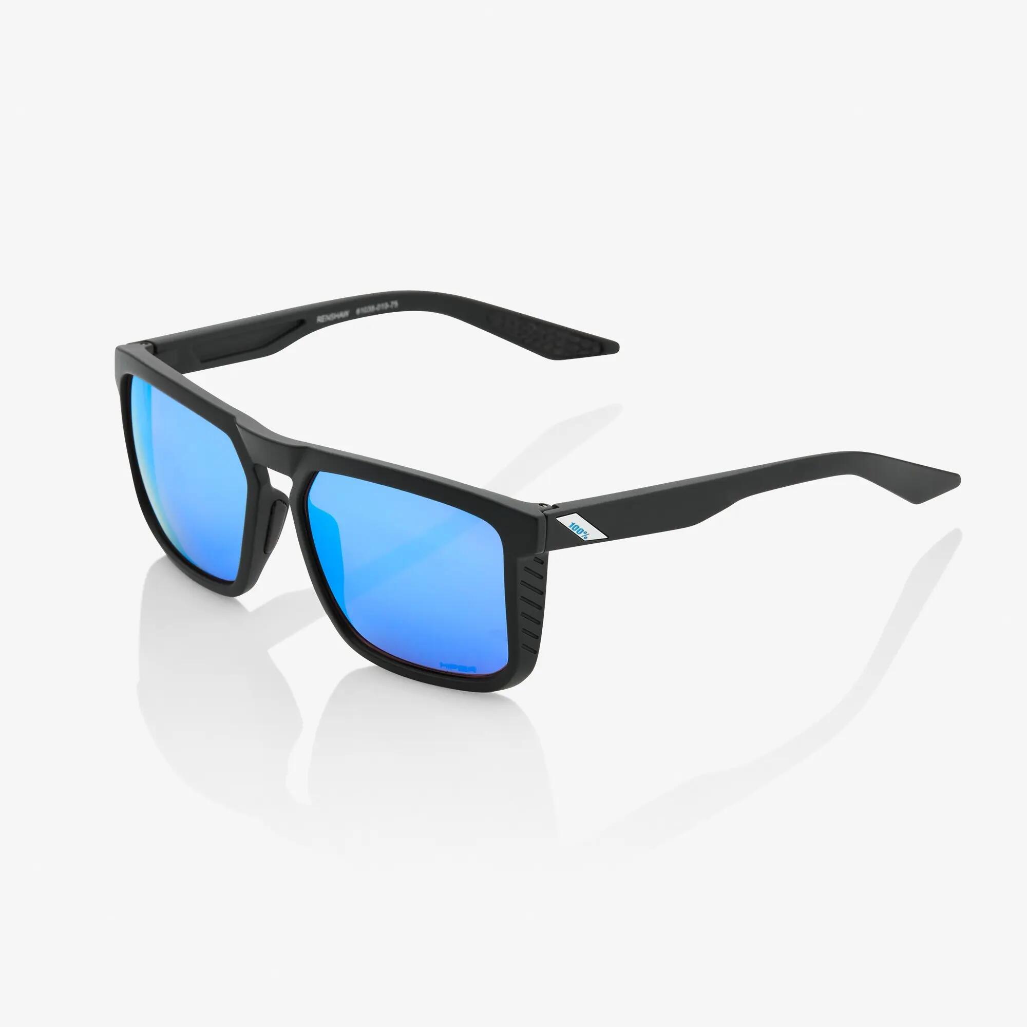 100%  RENSHAW Matte Black - HiPER® Bleu Multilayer Mirror Lens 3/4