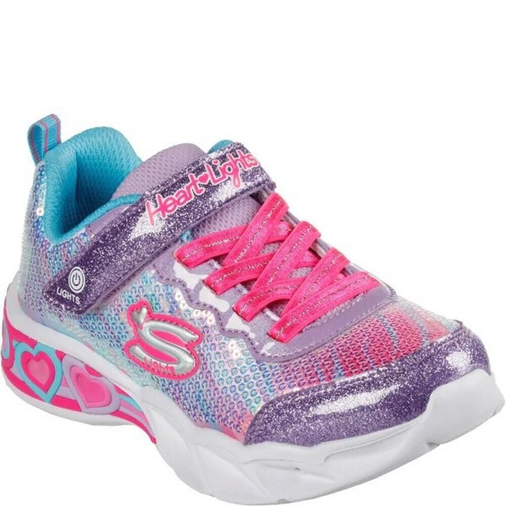 SKECHERS Girls Sweetheart Lights Lets Shine Trainers (Purple/Blue)