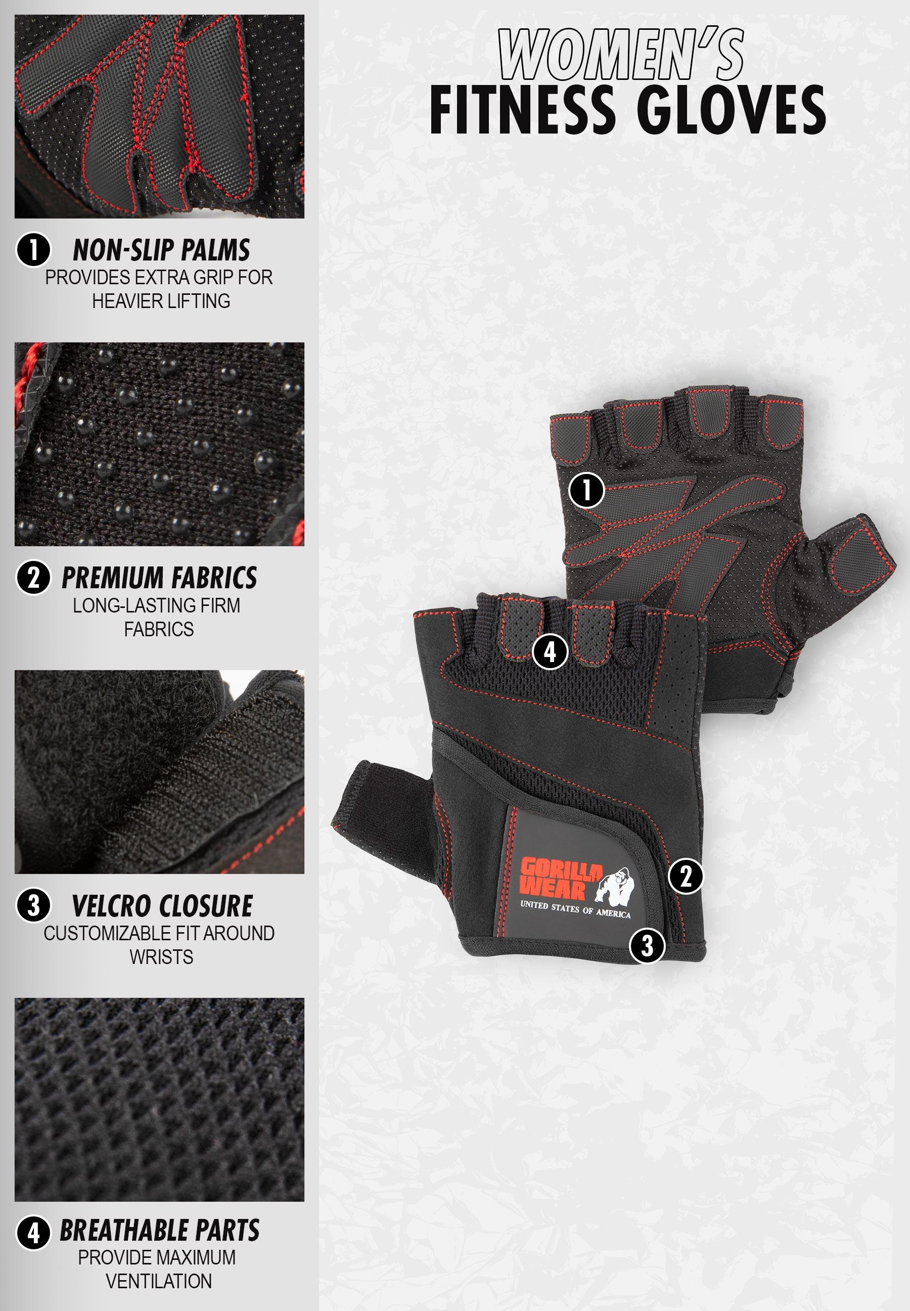 Women's Fitness Gloves - Zwart/Paars 3/4