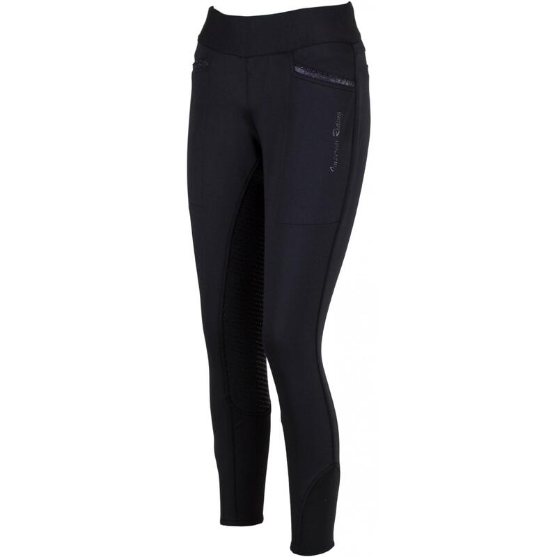 Kinder Reitleggings Silikon Vollbesatz IRHEL Capone SFS schwarz