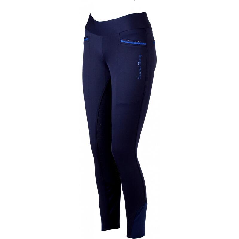 Kinder Reitleggings Silikon Vollbesatz IRHEl Capone SFS navy