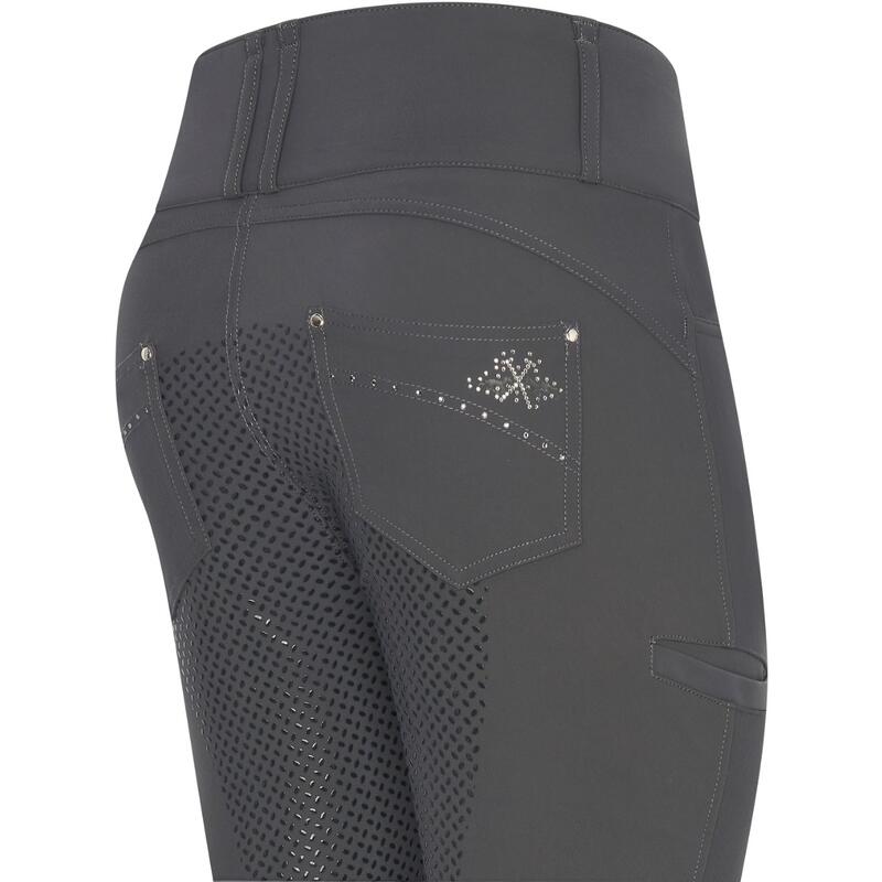 Winter Damen Reithose Silikon Vollbesatz HVPElena ultimate grau