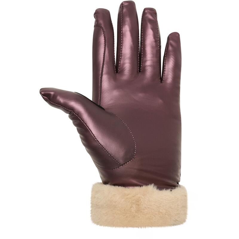 Damen Handschuhe HVPGarnet Glam dark berry metallic