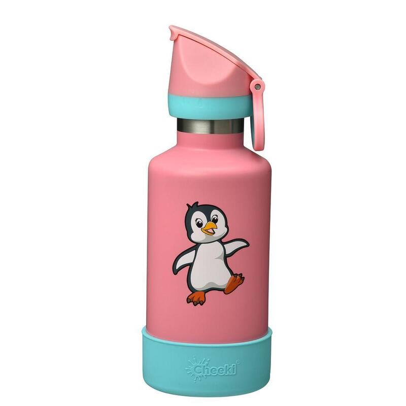 兒童不鏽鋼保溫水樽 400ml - 企鵝(粉色)