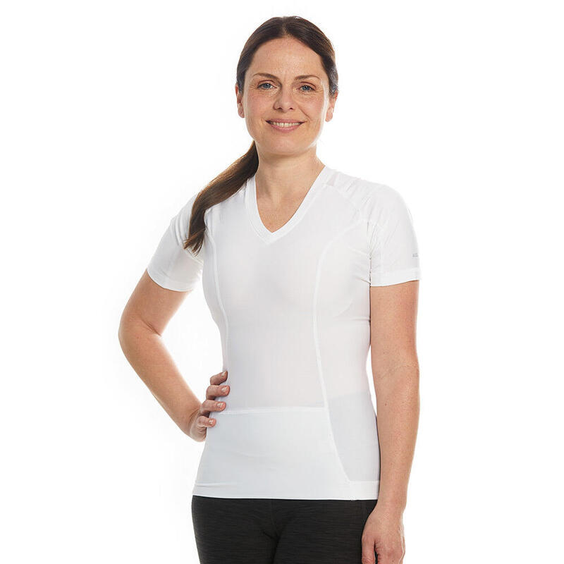 Haltungsshirt Damen – Weiß | Haltungskorrektur | Rückenstütze | Haltungstrainer