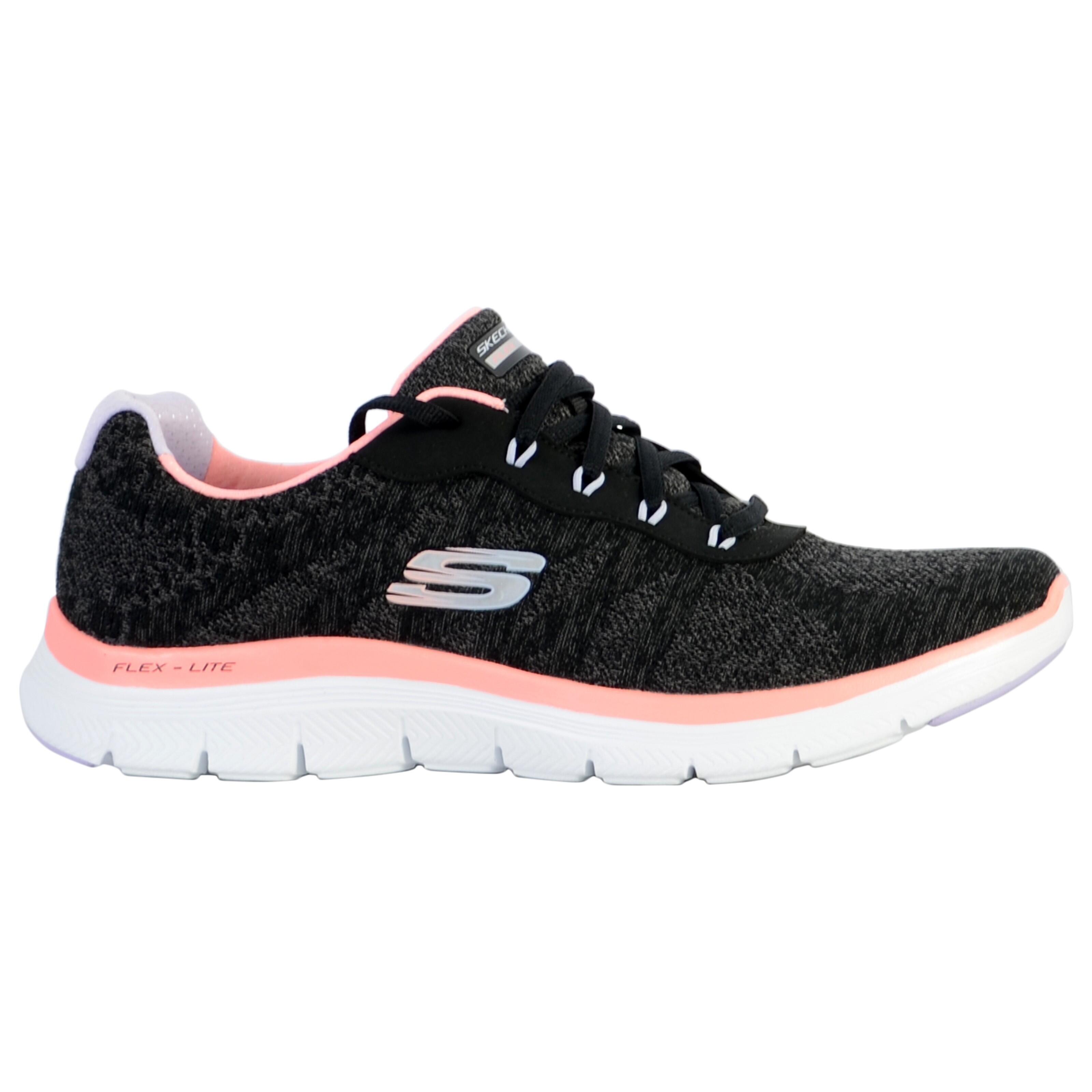 SKECHERS Donne FLEX APPEAL 4.0 FRESH MOVE Sneakers Nero / Rosso Corallo / Lavanda