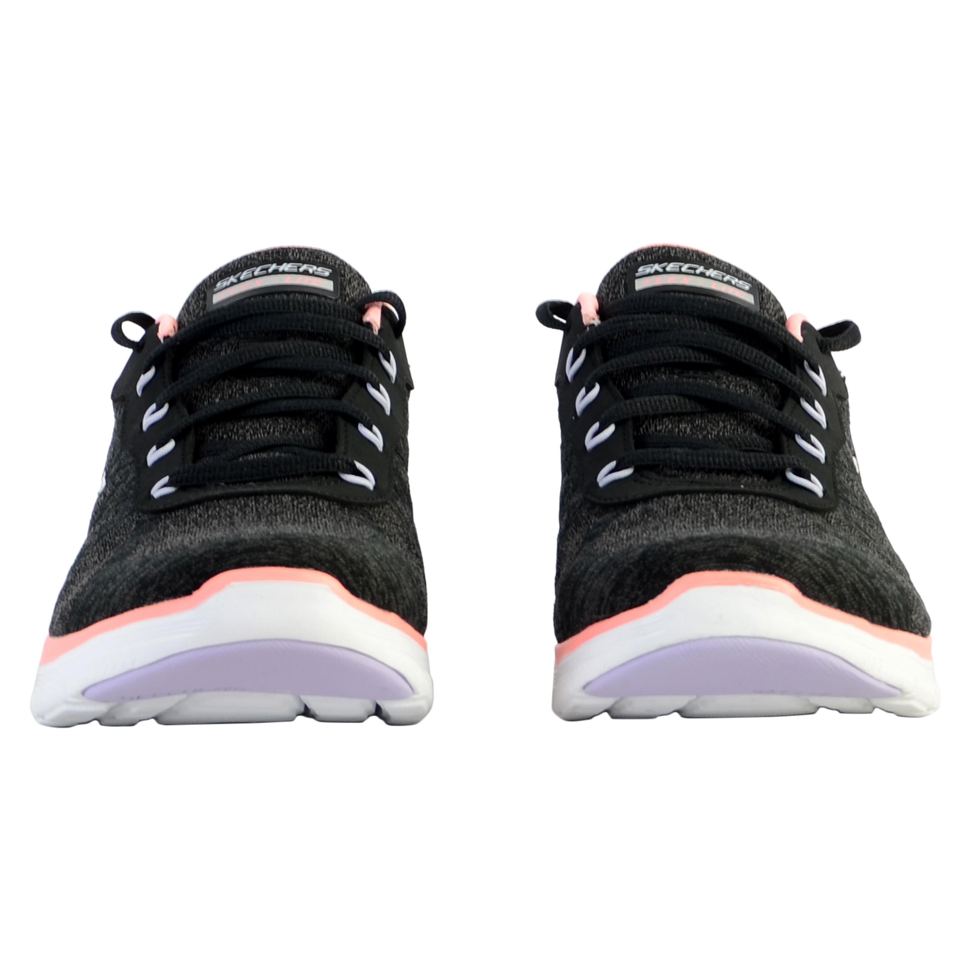 SKECHERS Donne FLEX APPEAL 4.0 FRESH MOVE Sneakers Nero / Rosso Corallo / Lavanda