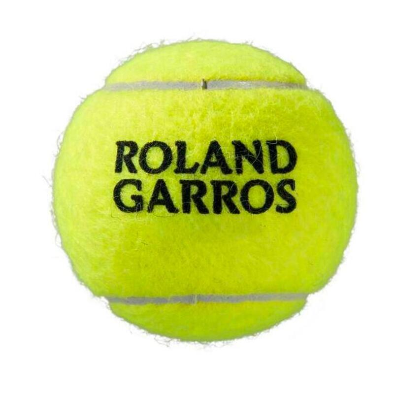 Koker met 3 Wilson Roland Garros-tennisballen voor alle soorten ondergrond