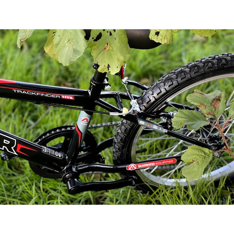 Basis Raptor Junior Hardtail Mountain Bike 20in Wheel - Gloss Black/Red