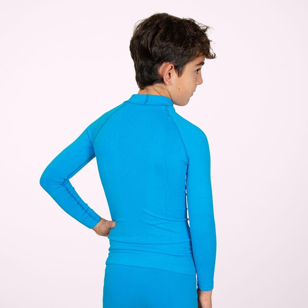 Kinder Thermo-T-Shirt blau Polyester langärmlig nahtlos 3/6
