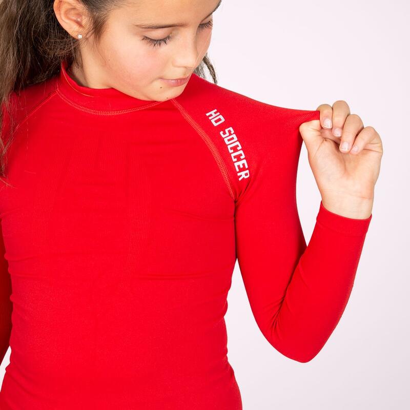 Camisola Térmica de Futebol Criança Manga Comprida Vermelha