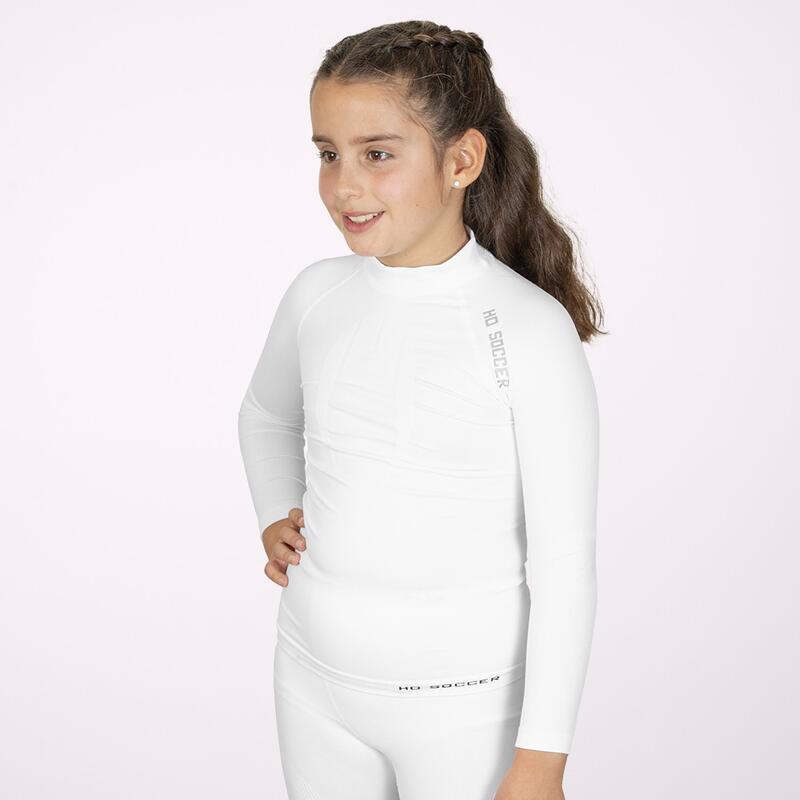Camisola Térmica de Futebol Criança Manga Comprida Branca