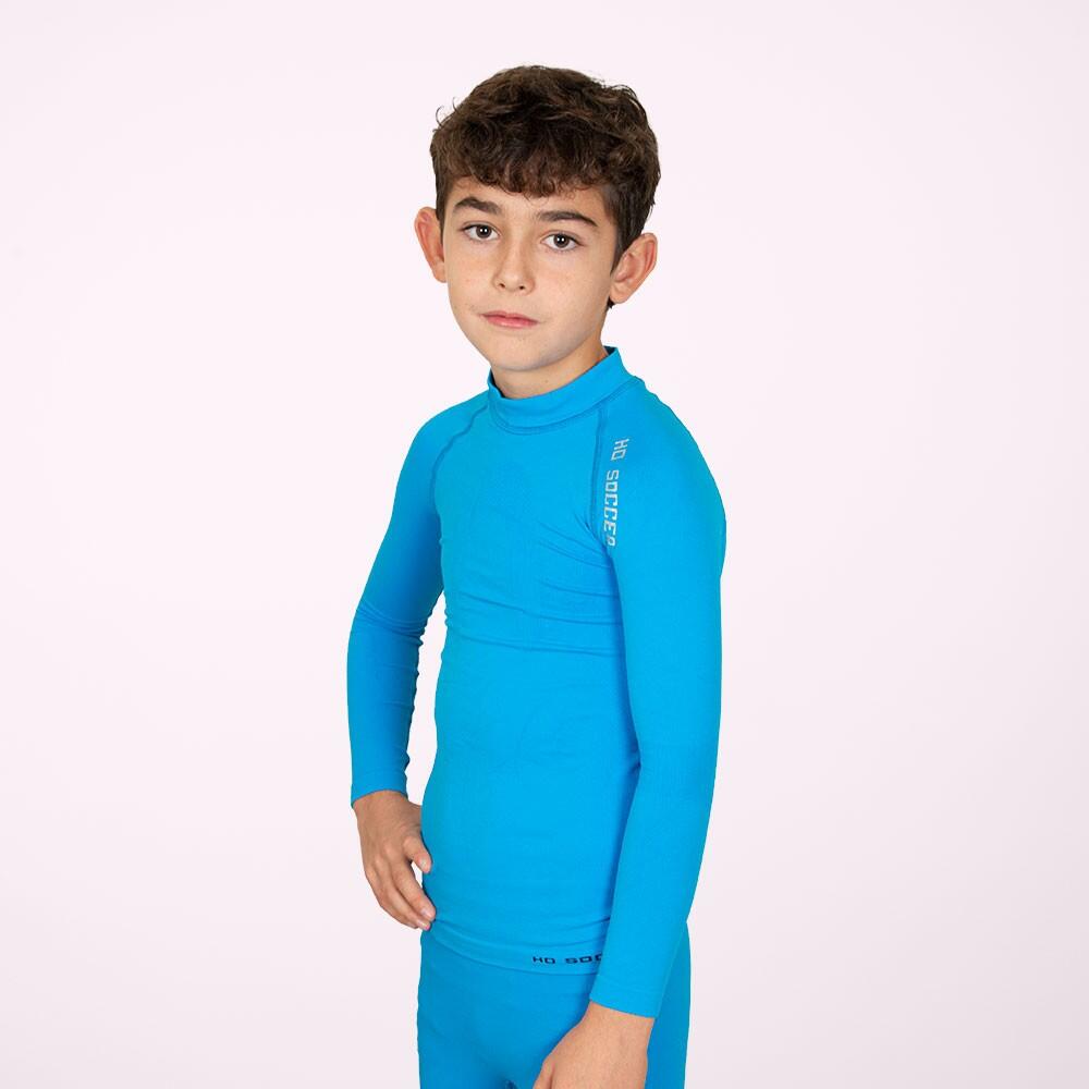 Kinder Thermo-T-Shirt blau Polyester langärmlig nahtlos 4/6