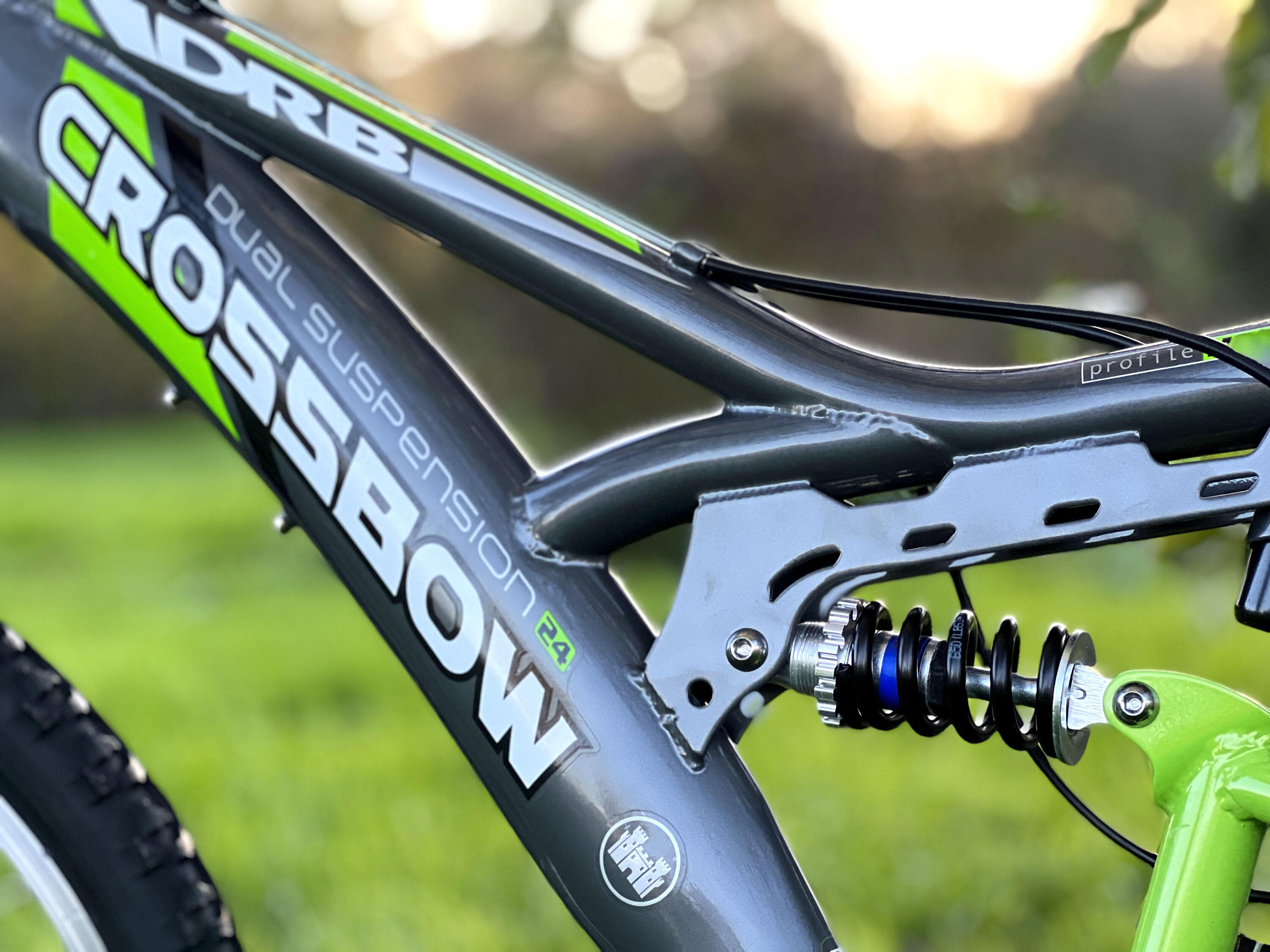 Dallingridge Crossbow Jr. Full Suspension Mountain Bike, 24In Wheel - Graph/Lime 3/5