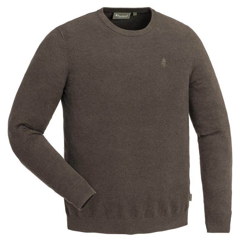 Pinewood Värnamo Crewneck Knitted Sweater - Mélange Brun