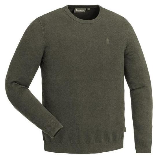 Pinewood Värnamo Crewneck Knitted Sweater - Green Melange Warme Trui