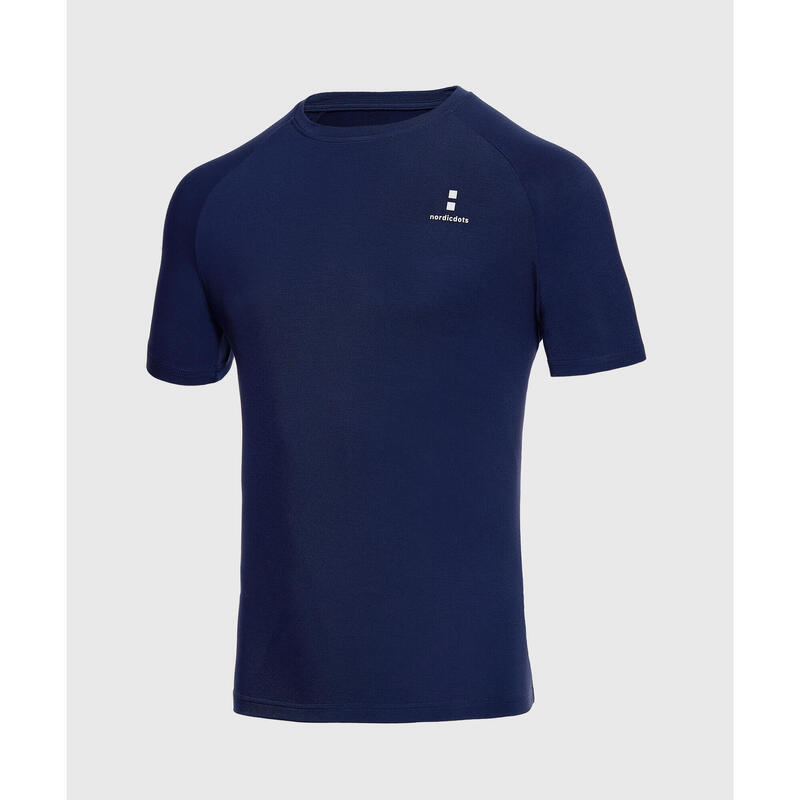 Organische Tennis/Padel T-shirt Heren Marineblauw