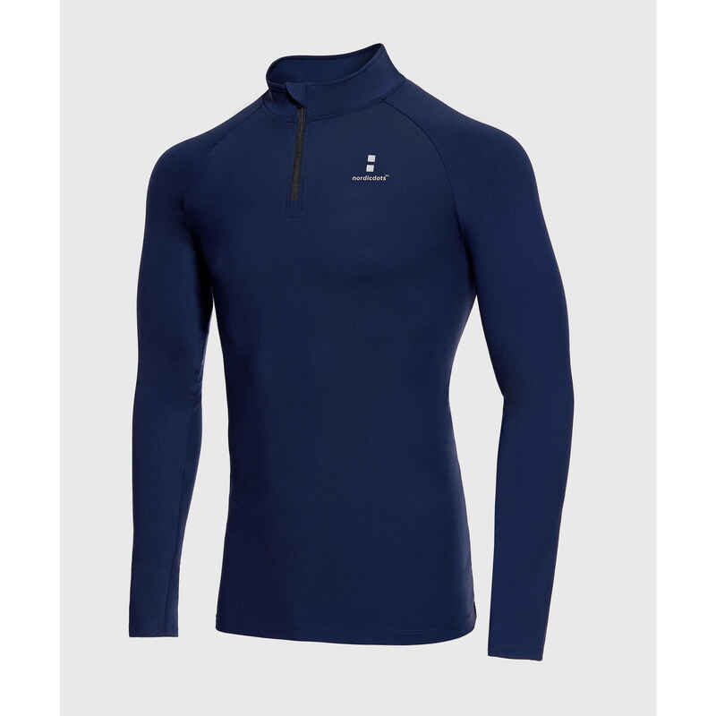 Performance Langarmshirt mit 1/4 Reißverschluss Tennis/Padel Herren Marineblauer