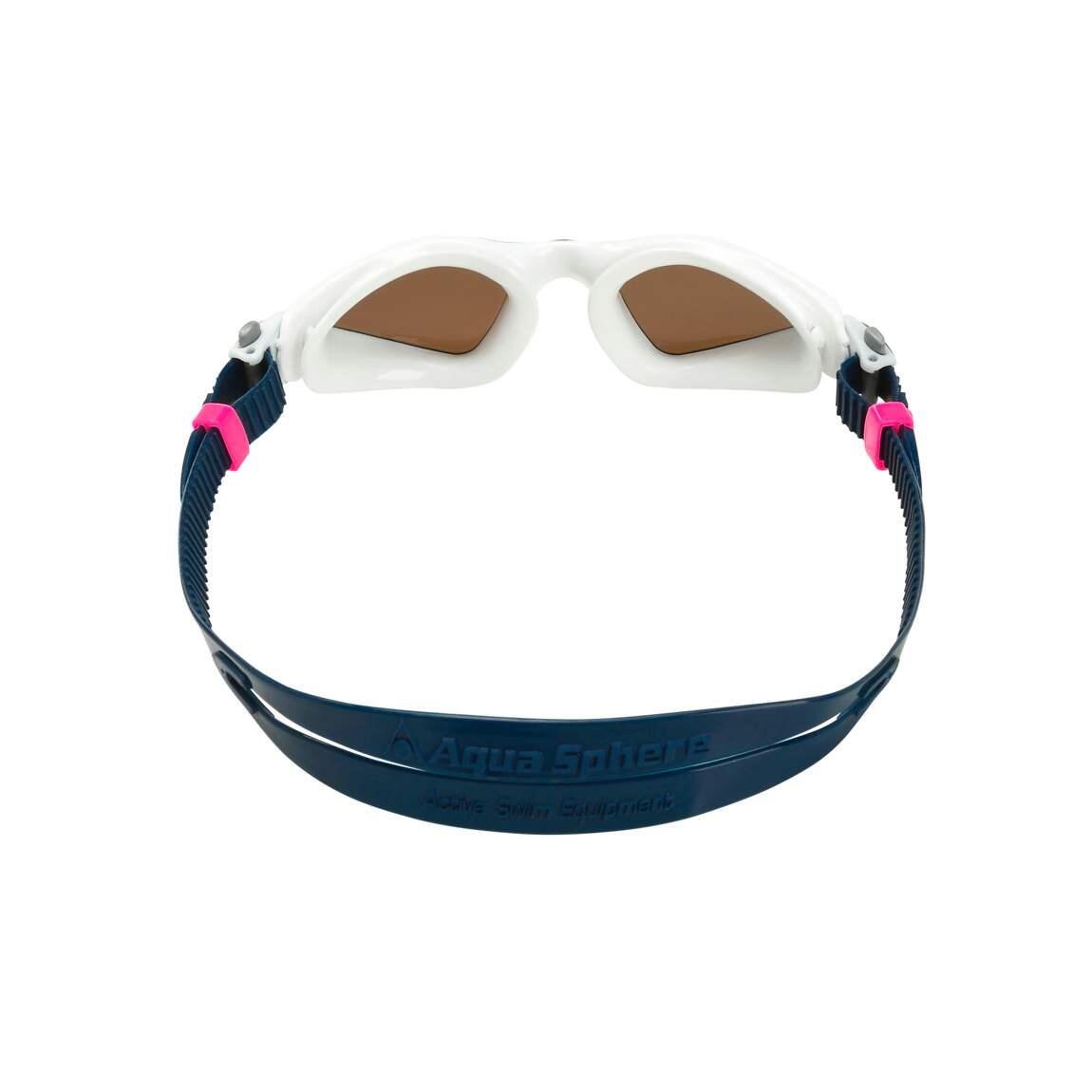 Aquasphere Kayenne Compact Brown Polarised Goggles - White/ Blue 2/5