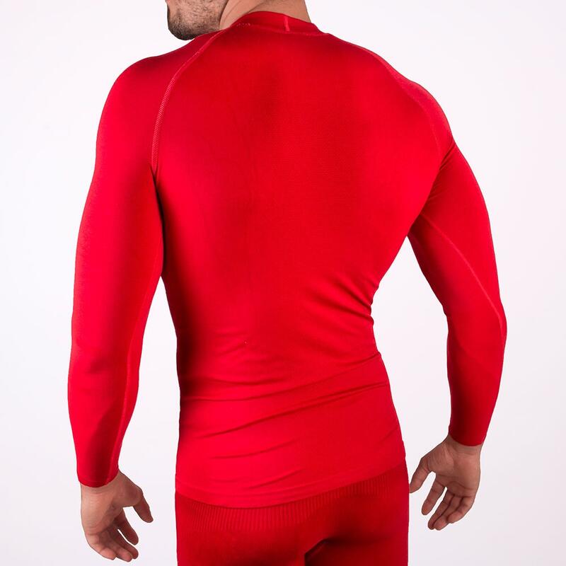 T-shirt thermique à manches longues rouge pour adultes