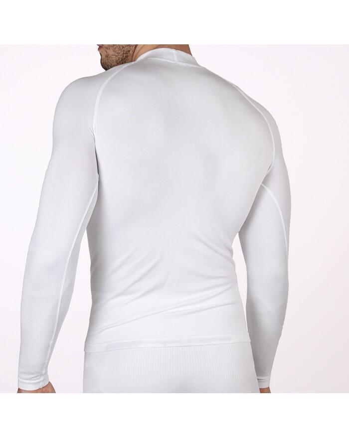 Sudadera térmica de fútbol blanca de manga larga para adulto 3/4