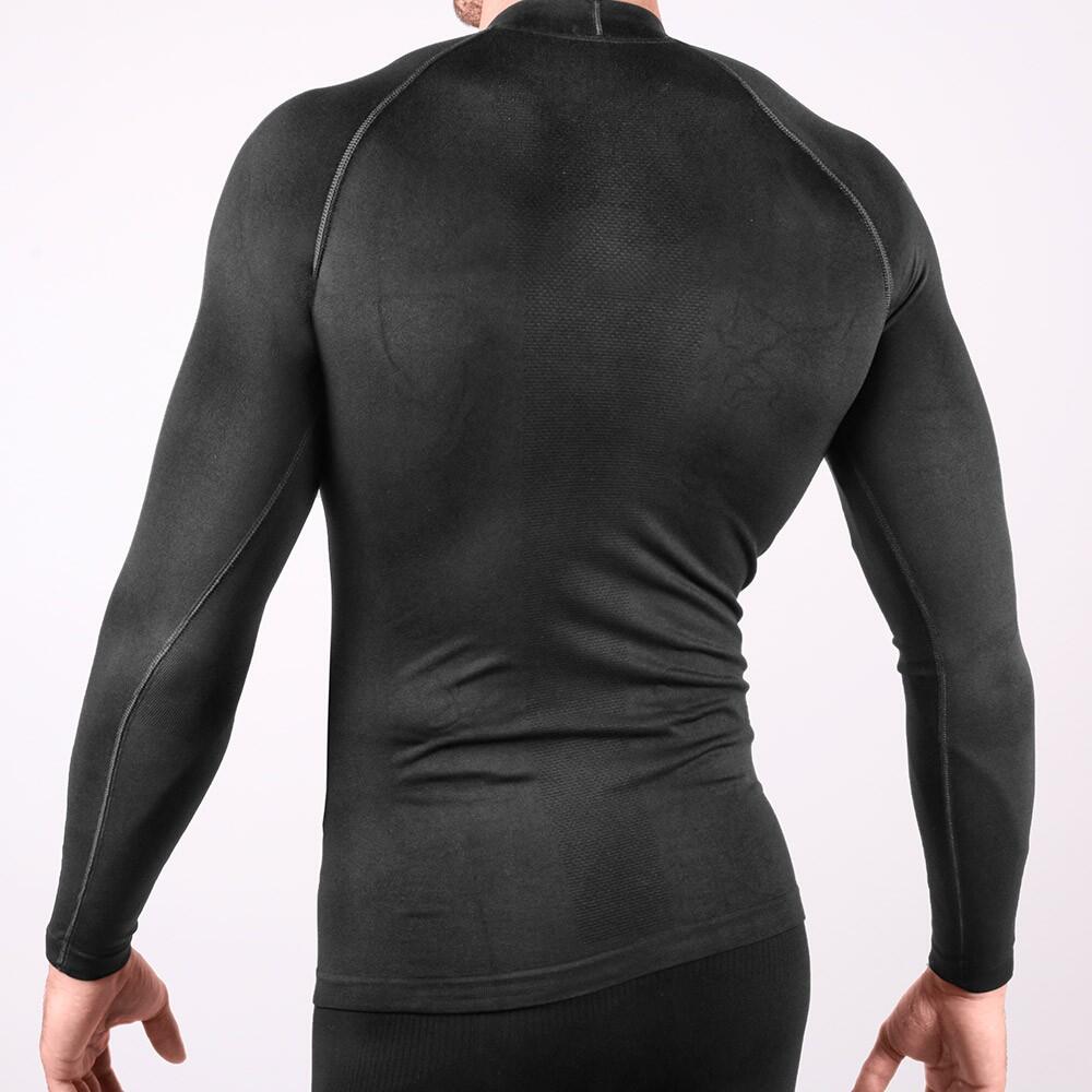 Thermo-T-Shirt uni schwarz / Unbekannte Marke, Langarm, Polyester 2/3