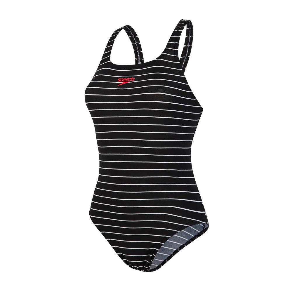 SPEEDO Speedo Essential Endurance+ Medalist Womens Swimsuit Black/White - 34"