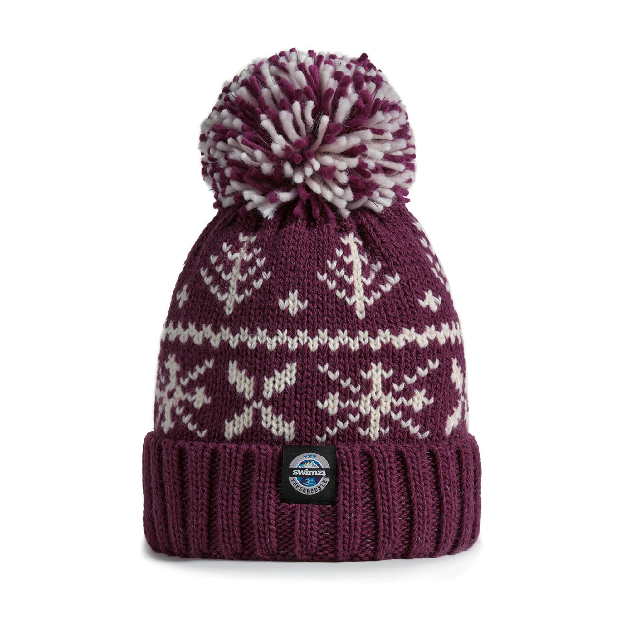 SWIMZI Vin Cheaux Ice Crystal Nordic Knit Super Bobble Hat