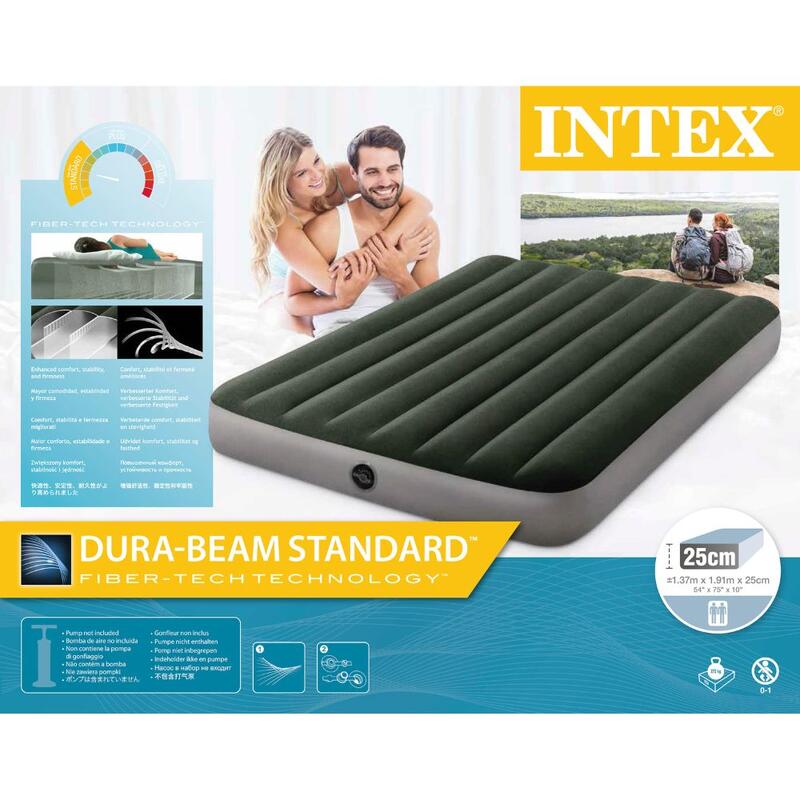 Luchtbed - Intex Prestige Downy - Twijfelaar - 137x191x25 cm (BxLxH) - Groen