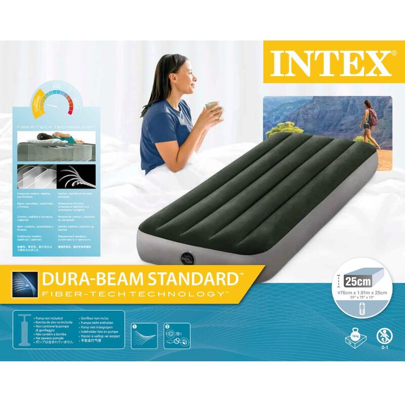 LETTO GONFIABILE INTEX DURA-BEAM STANDARD 2 PIAZZE Top e base real