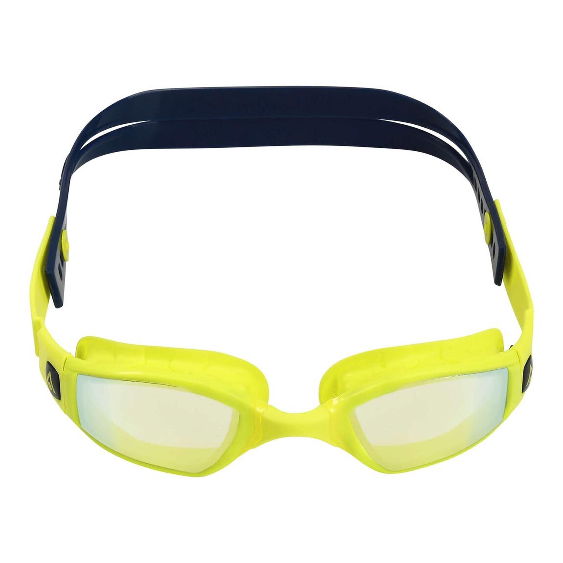 Aqua Sphere Ninja Yellow Titanium Mirrored Goggles Lightning Wave