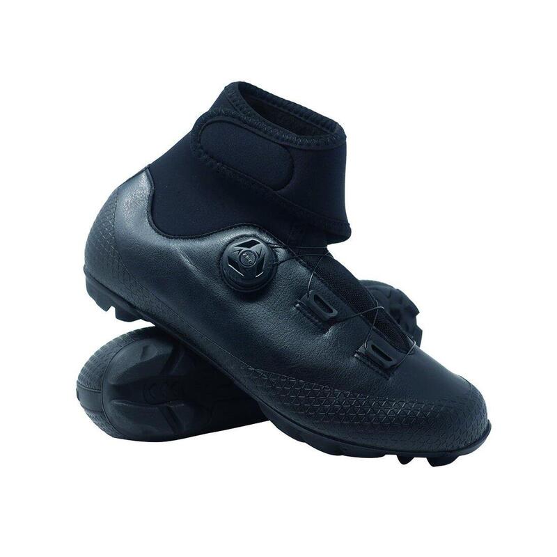 Chaussures de vélo d'hiver LUCK noires, semelle en carbone, système de rotation