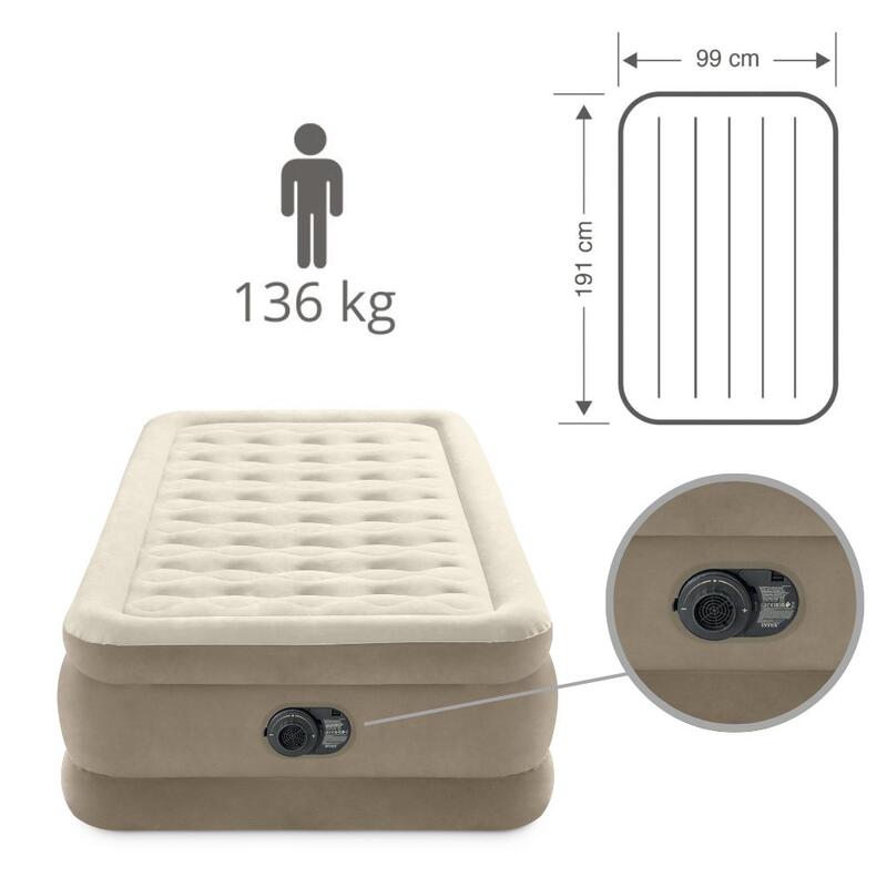 Intex Matelas gonflable - 1-Person - 99 x 191 x 46 cm - Beige