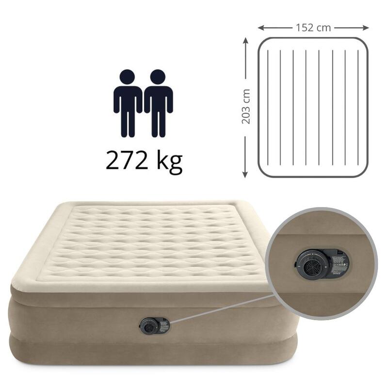 Intex Matelas gonflable - 2 personnes - 152 x 203 x 46 cm - Beige