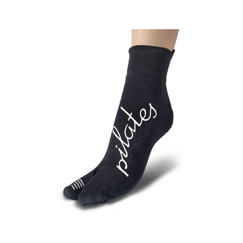 Chaussettes Pilates 1 finger adultes fitness antidérapantes antibactérien noir