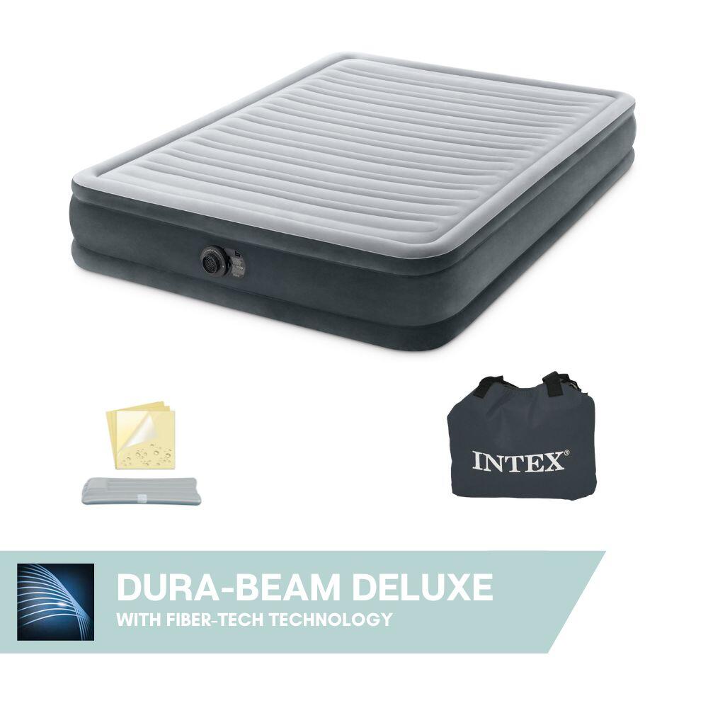 Intex - Matelas Gonflable - Intex Comfort Plush Mid-rise -2 Personnes - Matelas Gonflable - Gris - Taille Unique - Decathlon